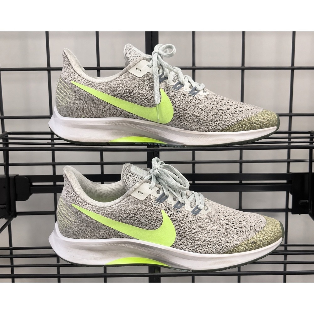 Nike Air Zoom Pegasus 35 Womens Running Shoes Grey Volt Green Sneakers